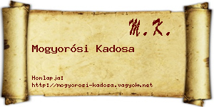 Mogyorósi Kadosa névjegykártya